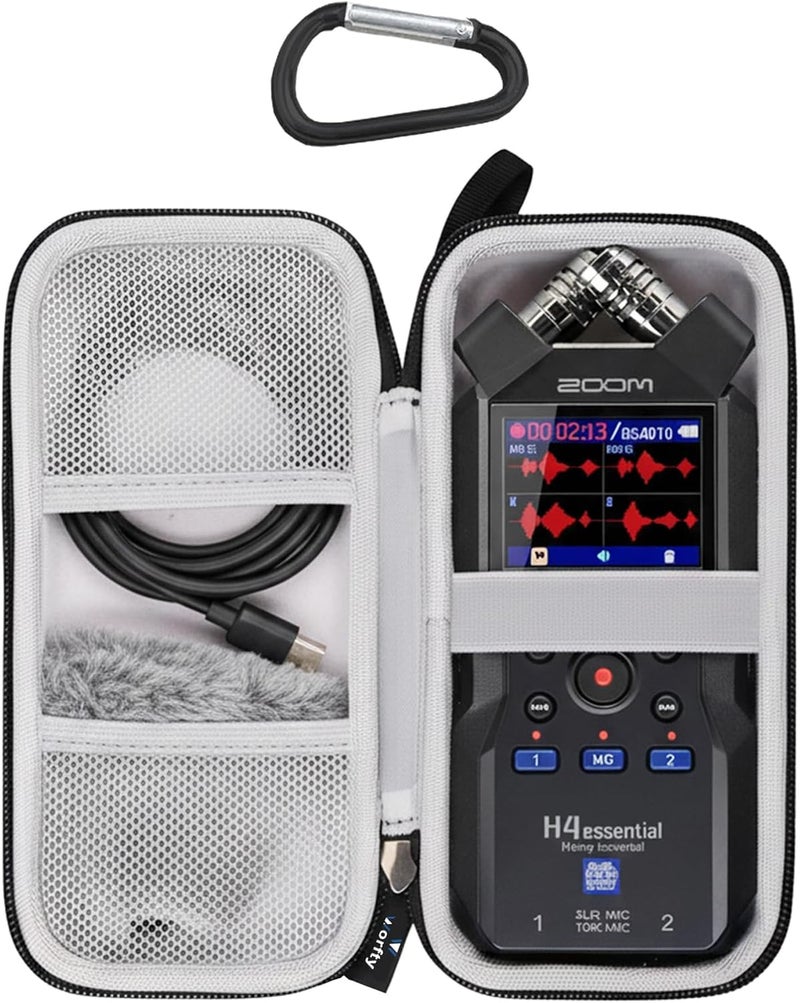 worfty for Zoom H4essential 4-Track Handy Recorder (2024 Model) Carrying Storage Case (Case Only) (Black) - Image 1